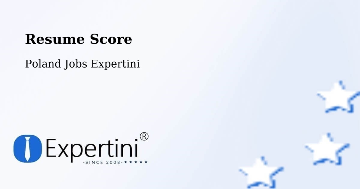 Resume Score & Job Description Match Tool – Przyłęk - Poland Jobs Expertini